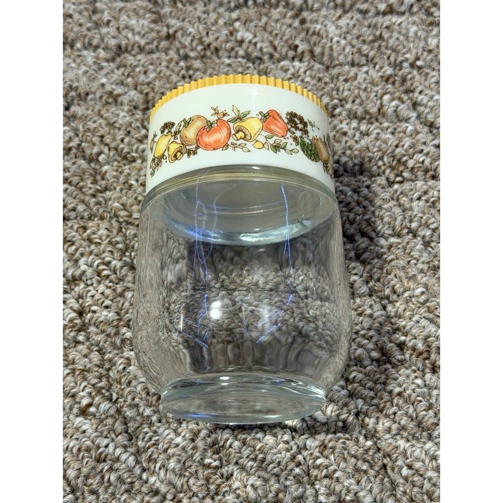 Vintage Anchor Hocking Spice of Life Glass Shaker Jar Yellow Lid 1970s